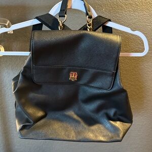 Tommy Hilfiger Black Backpack with Gold Accents